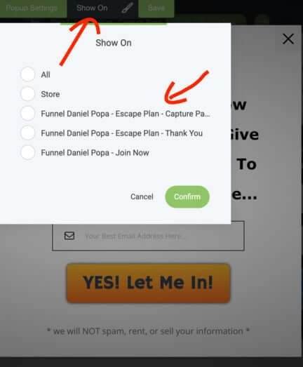 How to create Popups on the HBA funnel builder
