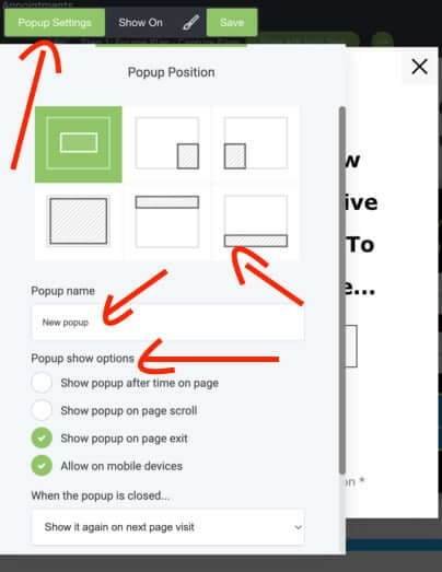 How to create Popups on the HBA funnel builder