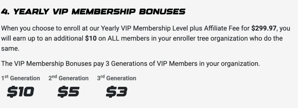4. Yearly VIP Membership Bonuses