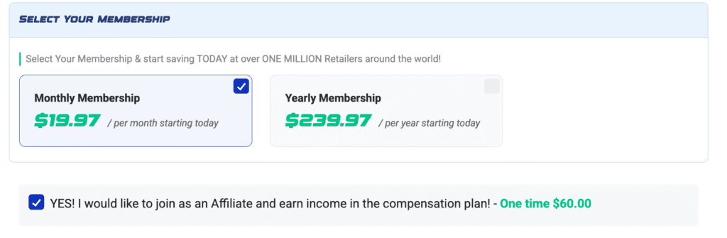 SaveClub payment plan for members and affiliates