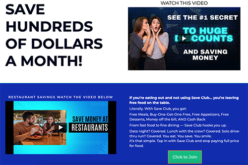 Save Club Site - This is your main site where you send people who you are telling about our Membership and Affiliate opportunity.